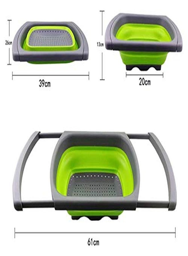 VIHAX Kitchen Collapsible Colander, Over The Sink Strainer with Steady Base for Standing, 6-Quart Capacity, Dishwasher-Safe，BPA Free (Multi) - Image 4